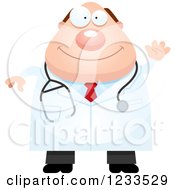 Clipart Of A Friendly Waving Surgeon Doctor Or Veterinarian Guy Royalty Free Vector Illustration