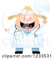 Clipart Of A Happy Talking Surgeon Doctor Or Veterinarian Lady Royalty Free Vector Illustration