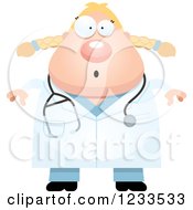 Clipart Of A Surprised Gasping Surgeon Doctor Or Veterinarian Lady Royalty Free Vector Illustration