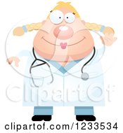 Clipart Of A Friendly Waving Surgeon Doctor Or Veterinarian Lady Royalty Free Vector Illustration