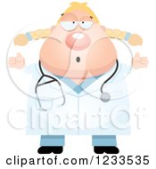 Clipart Of A Careless Shrugging Surgeon Doctor Or Veterinarian Lady Royalty Free Vector Illustration