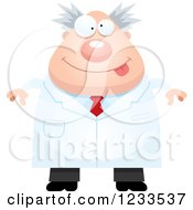 Clipart Of A Goofy Mad Male Scientist Royalty Free Vector Illustration