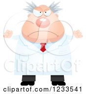 Clipart Of A Mad Male Scientist With Balled Fists Royalty Free Vector Illustration