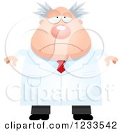 Clipart Of A Depressed Male Scientist Royalty Free Vector Illustration