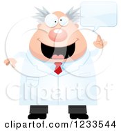 Clipart Of A Talking Male Scientist Royalty Free Vector Illustration