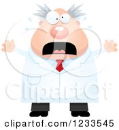 Clipart Of A Scared Screaming Male Scientist Royalty Free Vector Illustration