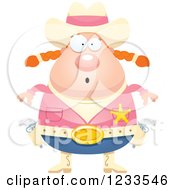 Clipart Of A Surprised Gasping Sheriff Cowgirl Royalty Free Vector Illustration by Cory Thoman