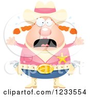 Clipart Of A Scared Screaming Sheriff Cowgirl Royalty Free Vector Illustration by Cory Thoman