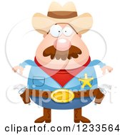 Clipart Of A Sheriff Cowboy With A Mustache Royalty Free Vector Illustration by Cory Thoman