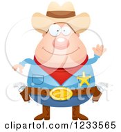 Poster, Art Print Of Friendly Waving Sheriff Cowboy