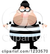 Clipart Of A Depressed Robber Burglar Guy Royalty Free Vector Illustration by Cory Thoman