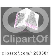 Clipart Of A 3d Floating Women Day Word Collage Box Cube On White Royalty Free CGI Illustration