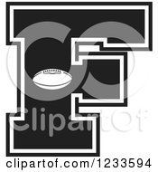 Black And White Football Letter F
