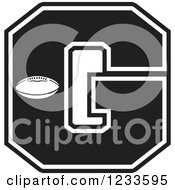 Clipart Of A Black And White Football Letter G Royalty Free Vector Illustration