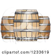 Clipart Of Wooden Barrels Royalty Free Vector Illustration