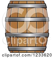 Clipart Of A Wooden Barrel Royalty Free Vector Illustration