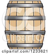 Clipart Of A Wooden Barrel 2 Royalty Free Vector Illustration