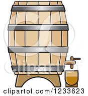 Clipart Of A Wooden Wine Or Beer Barrel 2 Royalty Free Vector Illustration