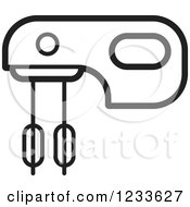 Clipart Of A Black And White Mixer Royalty Free Vector Illustration