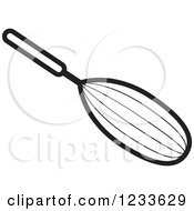 Clipart Of A Black And White Whisk Royalty Free Vector Illustration