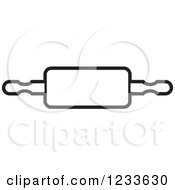 Clipart Of A Black And White Rolling Pin Royalty Free Vector Illustration