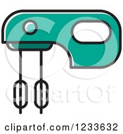 Clipart Of A Turquoise Mixer Royalty Free Vector Illustration