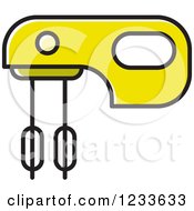 Clipart Of A Yellow Mixer Royalty Free Vector Illustration