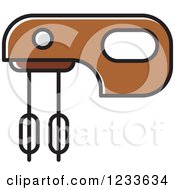 Clipart Of A Brown Mixer Royalty Free Vector Illustration by Lal Perera