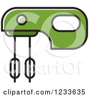 Clipart Of A Green Mixer Royalty Free Vector Illustration