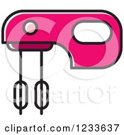 Clipart Of A Pink Mixer Royalty Free Vector Illustration