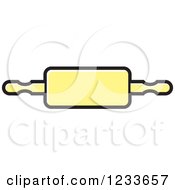 Clipart Of A Yellow Rolling Pin Royalty Free Vector Illustration