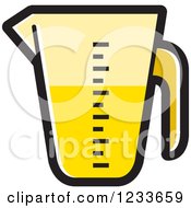 Clipart Of A Yellow Measuring Cup Royalty Free Vector Illustration