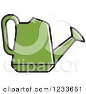 Clipart Of A Green Watering Can 2 Royalty Free Vector Illustration