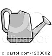 Clipart Of A Gray Watering Can Royalty Free Vector Illustration