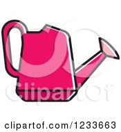 Clipart Of A Pink Watering Can Royalty Free Vector Illustration by Lal Perera