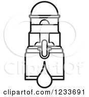 Clipart Of A Black And White Water Filter Royalty Free Vector Illustration