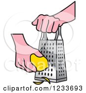 Clipart Of A Hand Grating A Lemon Royalty Free Vector Illustration by Lal Perera