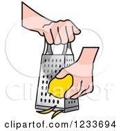 Clipart Of A Hand Grating A Lemon 2 Royalty Free Vector Illustration