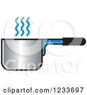 Clipart Of A Pot With Blue Steam Royalty Free Vector Illustration by Lal Perera
