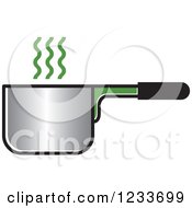 Clipart Of A Pot With Green Steam Royalty Free Vector Illustration