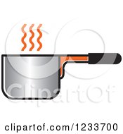 Clipart Of A Pot With Orange Steam Royalty Free Vector Illustration