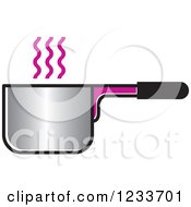 Clipart Of A Pot With Purple Steam Royalty Free Vector Illustration