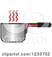 Clipart Of A Pot With Red Steam Royalty Free Vector Illustration