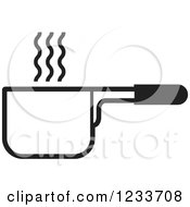 Clipart Of A Black And White Sauce Pan Royalty Free Vector Illustration by Lal Perera