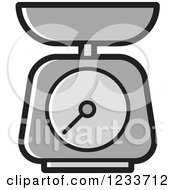 Clipart Of A Gray Food Scale Royalty Free Vector Illustration