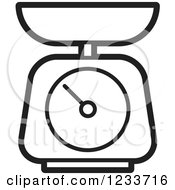 Clipart Of A Black And White Food Scale Royalty Free Vector Illustration