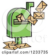 Poster, Art Print Of Green Mailbox And Envelopes