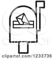 Poster, Art Print Of Black And White Mailbox With An Envelope