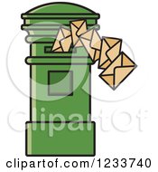 Poster, Art Print Of Green Mailbox With Envelopes
