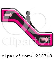 Poster, Art Print Of Person Going Down A Pink Escalator